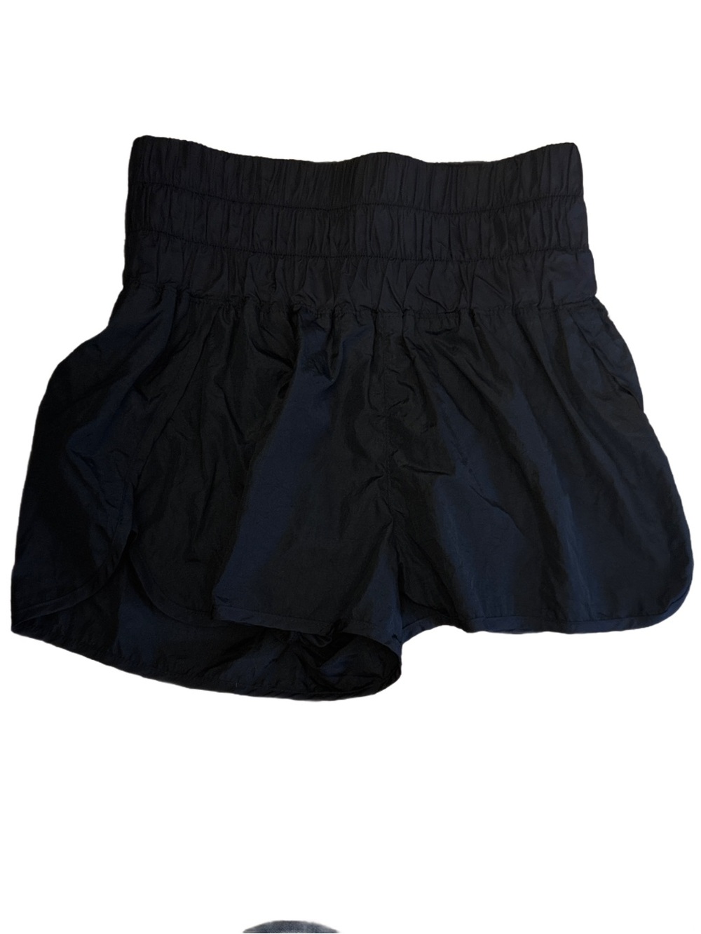 Free People Black Smocked High-Waist Athletic Shorts Black NWOT
